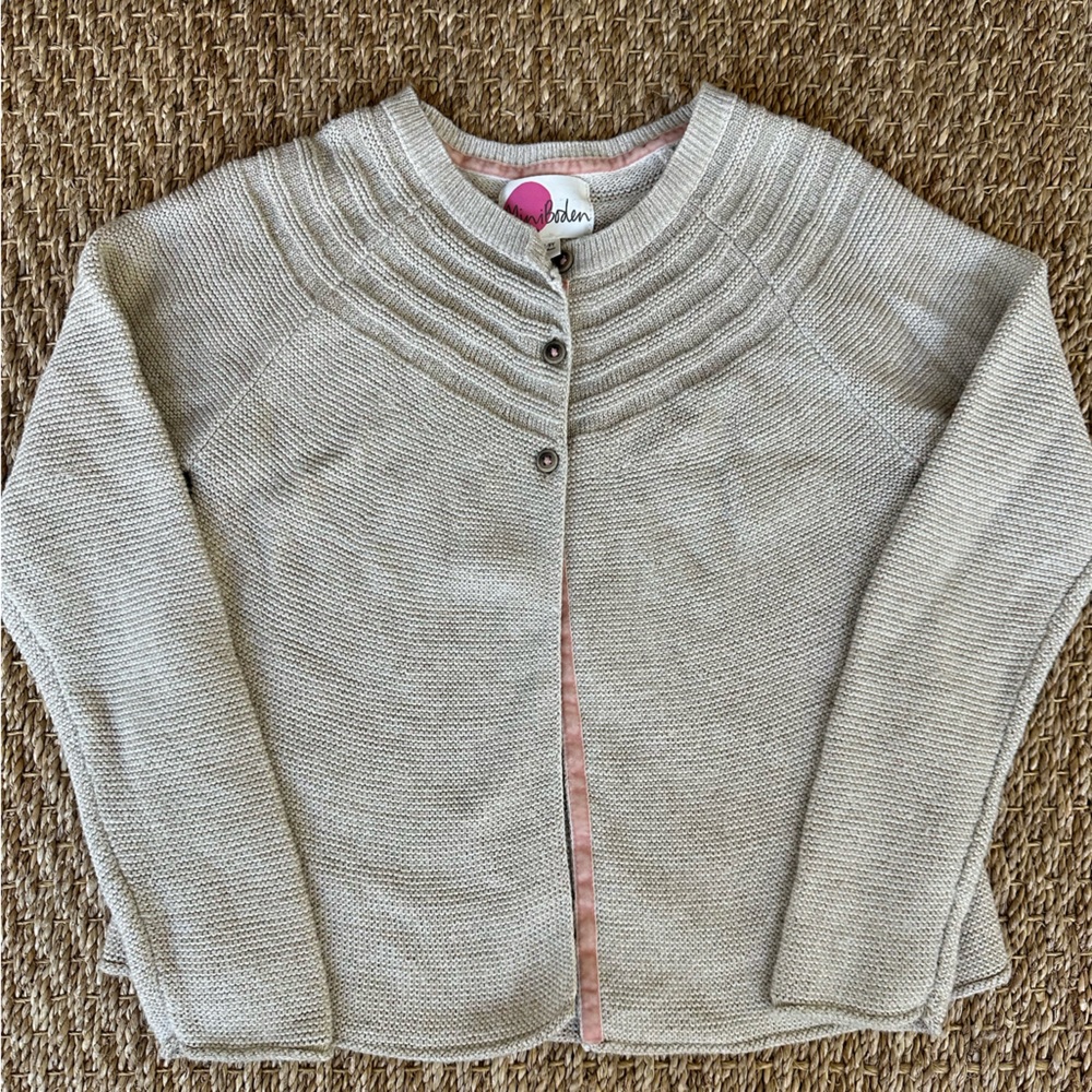 Mini Boden metallic cardigan, size 8/9